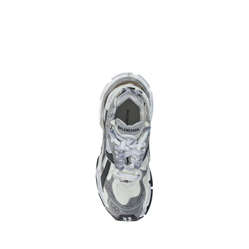 Balenciaga Runner Sneakers in Grey Suede & Mesh